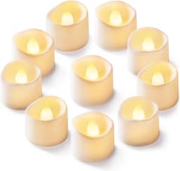 Homemory 12-Pack Flameless LED Tea Lights Candles Battery Operated, 200+Hour Fake Electric Candles TeaLights for Votive, Aniversary, Wedding Centerpiece Table Decor, Funeral, Halloween, Christmas