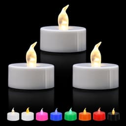 KOABY 12/24/50/100/200/400 Pack Battery Operated Tea Lights Candles, Flickering Flameless LED Lights, Last 200H+, for Decoration(12 Pack, Warm White)