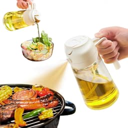 YARRAMATE Oil Sprayer for Cooking, 2 in 1 Olive Oil Dispenser Bottle for Kitchen, 16oz/470ml Premium Glass Oil Bottle