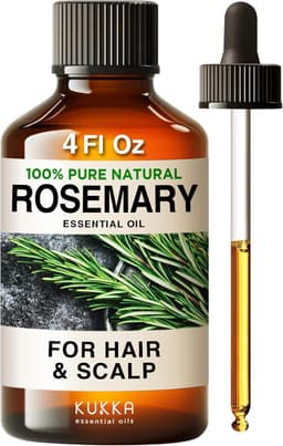 Kukka Rosemary Oil for Hair - 100% Natural Rosemary Hair Oil - Rosemary Essential Oils for Skin, Diffuser & Aromatherapy - Soap Making & DIY (4 Fl Oz).