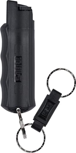 SABRE Pepper Spray, Quick Release Keychain for Easy Carry and Fast Access, Finger Grip for More Accurate and Faster Aim, Maximum Police Strength OC Spray