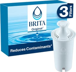 Brita Standard Water Filter for Pitchers and Dispensers, BPA-Free, Reduces Copper, Cadmium and Mercury Impurities, Lasts Two Months or 40 Gallons, Includes 3 Filters for Pitchers