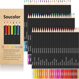 Soucolor 72-Color Colored Pencils for Adult Coloring Books, Back to School Supplies