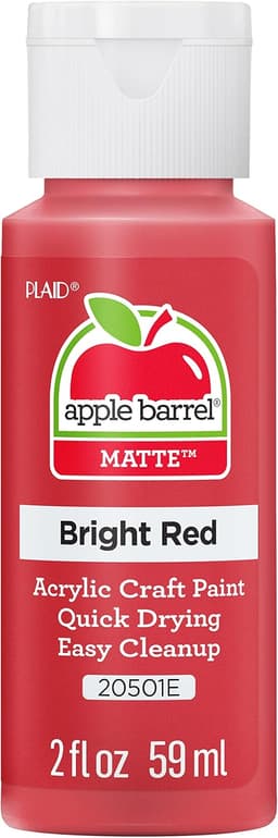 Apple Barrel Acrylic Paint in Assorted Colors (2 oz), 20501, Bright Red